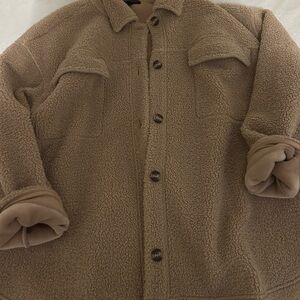 Banana Republic Tan Sherpa/Teddy Jacket